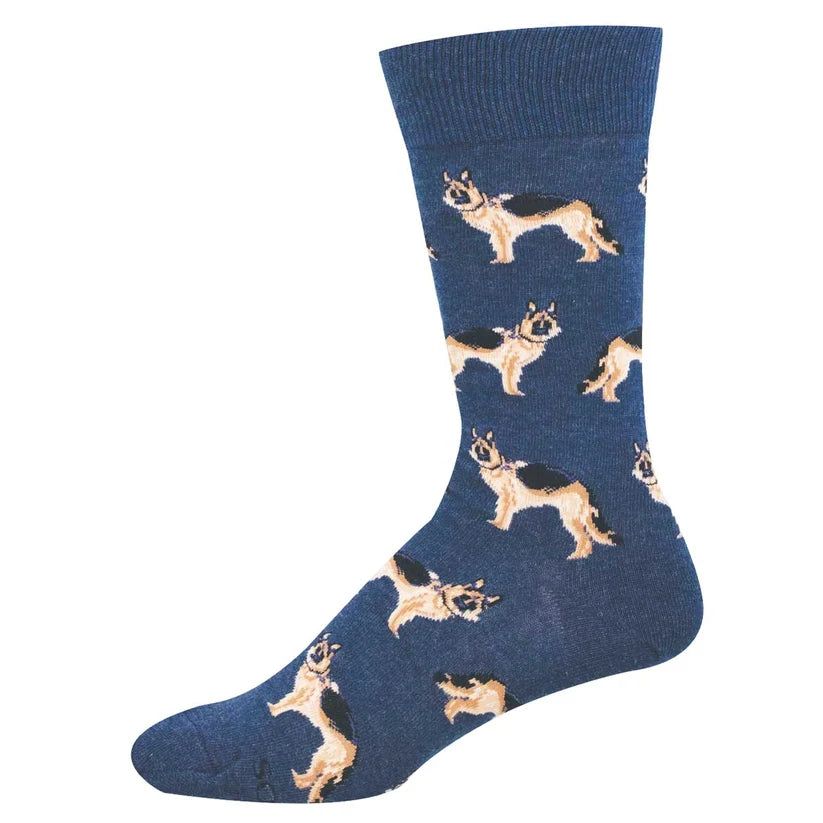 M German Sheperds Navy Heather Sock