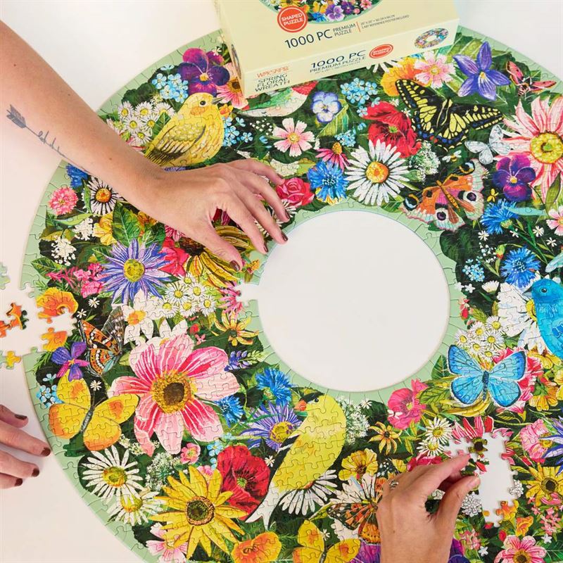 Spring Floral Wreath 1000p Round Puzzle