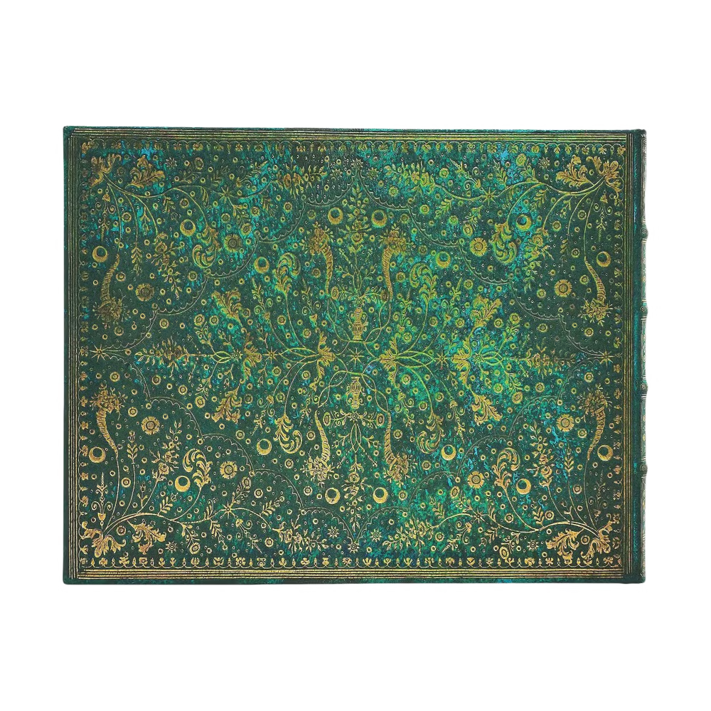 Emerald Flower Lined Guest Book