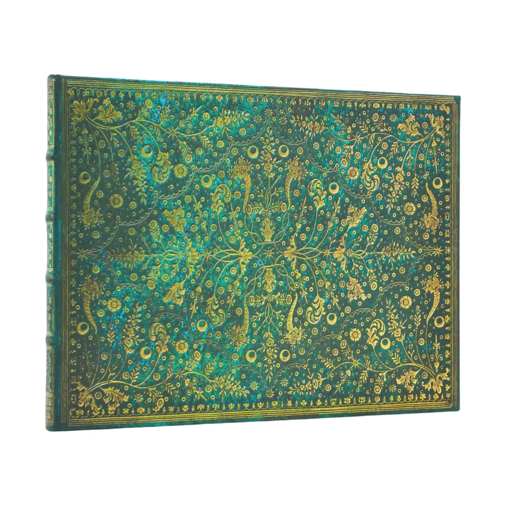 Emerald Flower Lined Guest Book
