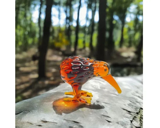 4cm Brown Glass Kiwi