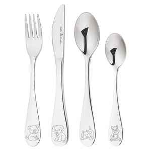 Wilkie 4pce Puppy Cutlery Set