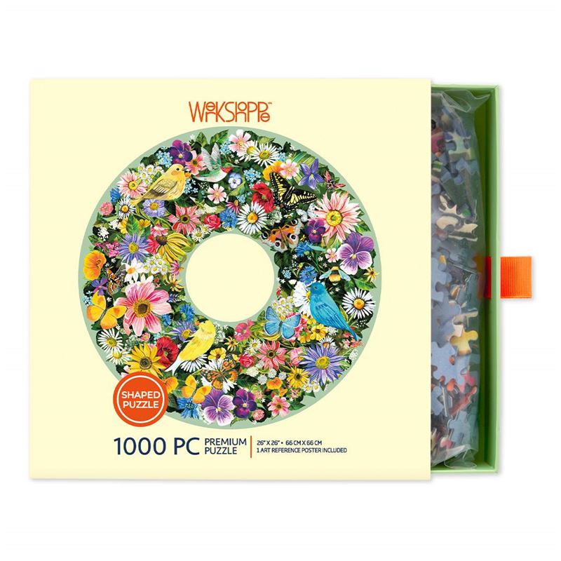 Spring Floral Wreath 1000p Round Puzzle