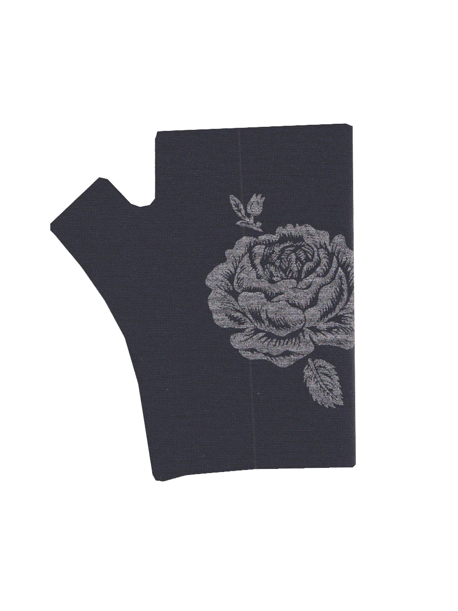 Hobo Length Ink Vintage Rose Print Fingerless Gloves