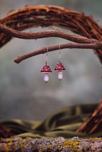 Load image into Gallery viewer, Scarlet Toadstool Handcrafted Earrings