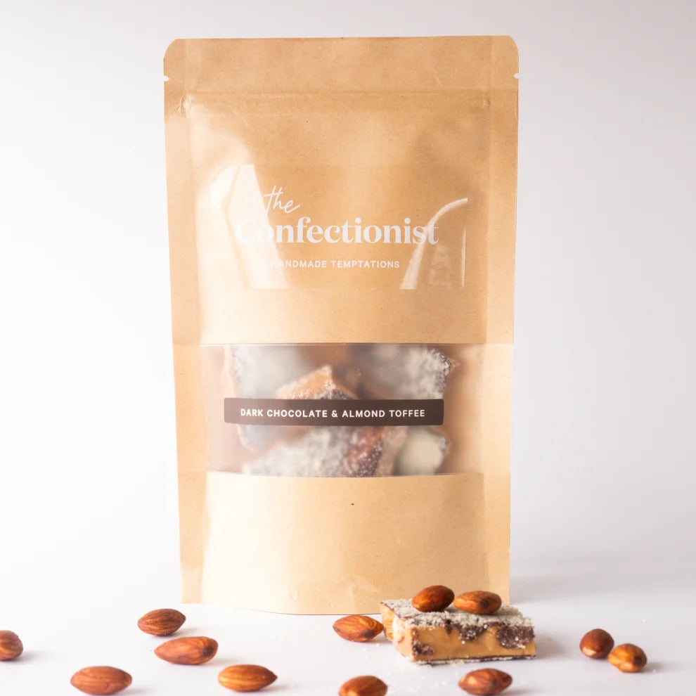 Dark Chocolate & Almond Toffee 100gm Pouch