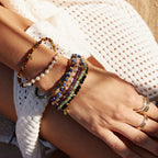 Amethyst Aura of Gold Gem Bracelet