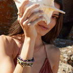 Amethyst Aura of Gold Gem Bracelet