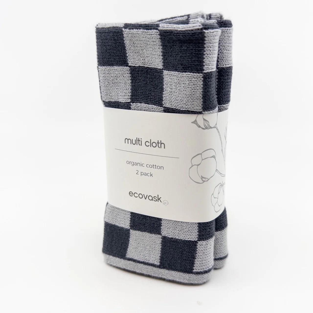 Ecovask Multi Cloth 2pack Graphite Lunar Chequer