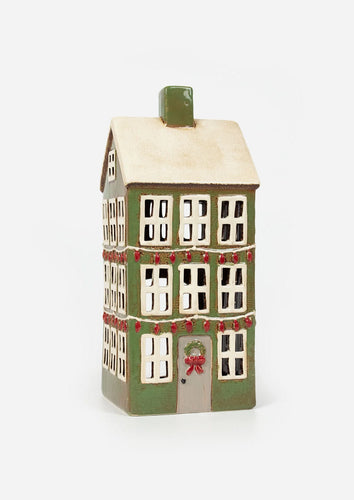 Alsace Tea Light Grande Chalet Christmas Green (YA0059)