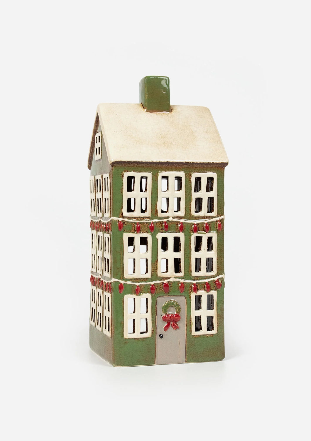 Alsace Tea Light Grande Chalet Christmas Green (YA0059)