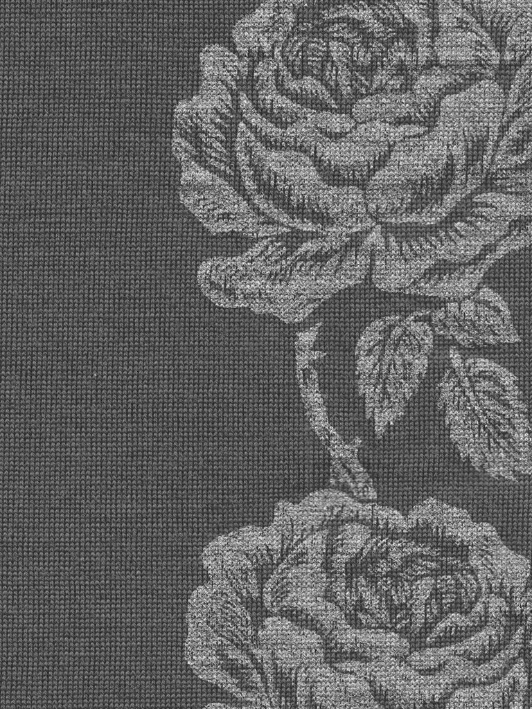 Regular Length Charcoal Vintage Rose Print