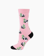 W Panda Pink Bamboo Sock