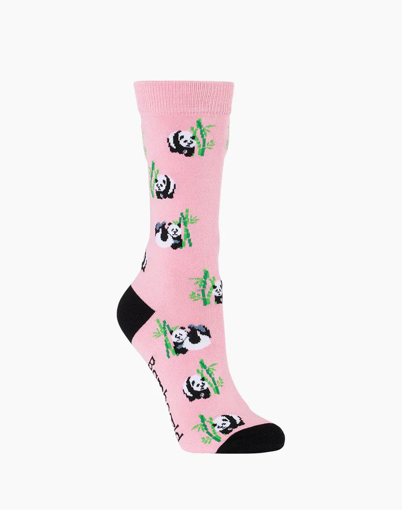 W Panda Pink Bamboo Sock