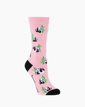 Load image into Gallery viewer, W Panda Pink Bamboo Sock