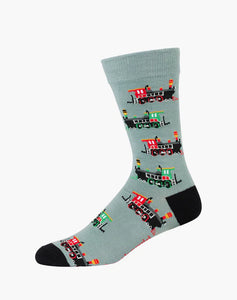 M Steam Train Khaki Bamboo Sock