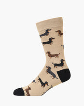 Load image into Gallery viewer, M Dash Pups Stone Bamboo Sock