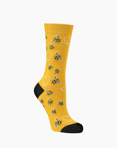 W Heart Bees Sunshine Bamboo Sock