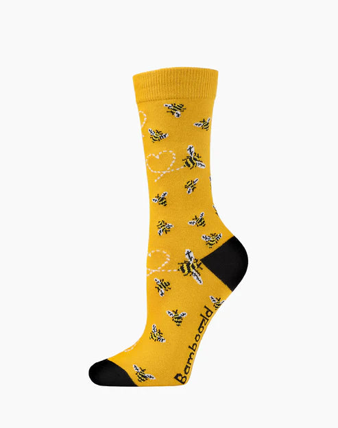 W Heart Bees Sunshine Bamboo Sock