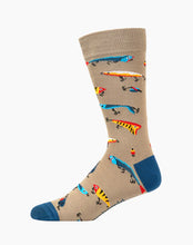 Load image into Gallery viewer, M Hooked on Fishin Stone Bamboo Sock