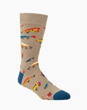 Load image into Gallery viewer, M Hooked on Fishin Stone Bamboo Sock