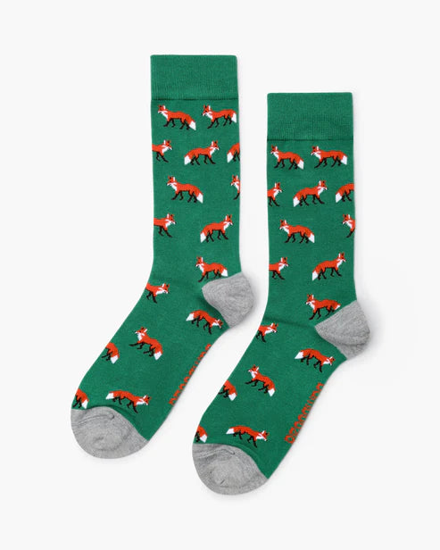 M Foxy Green Bamboo Sock 7-11
