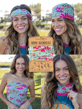 Load image into Gallery viewer, Boho Bandeau Blue/Pink Daisies