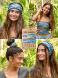 Boho Bandeau Blue Watercolour Patchwork