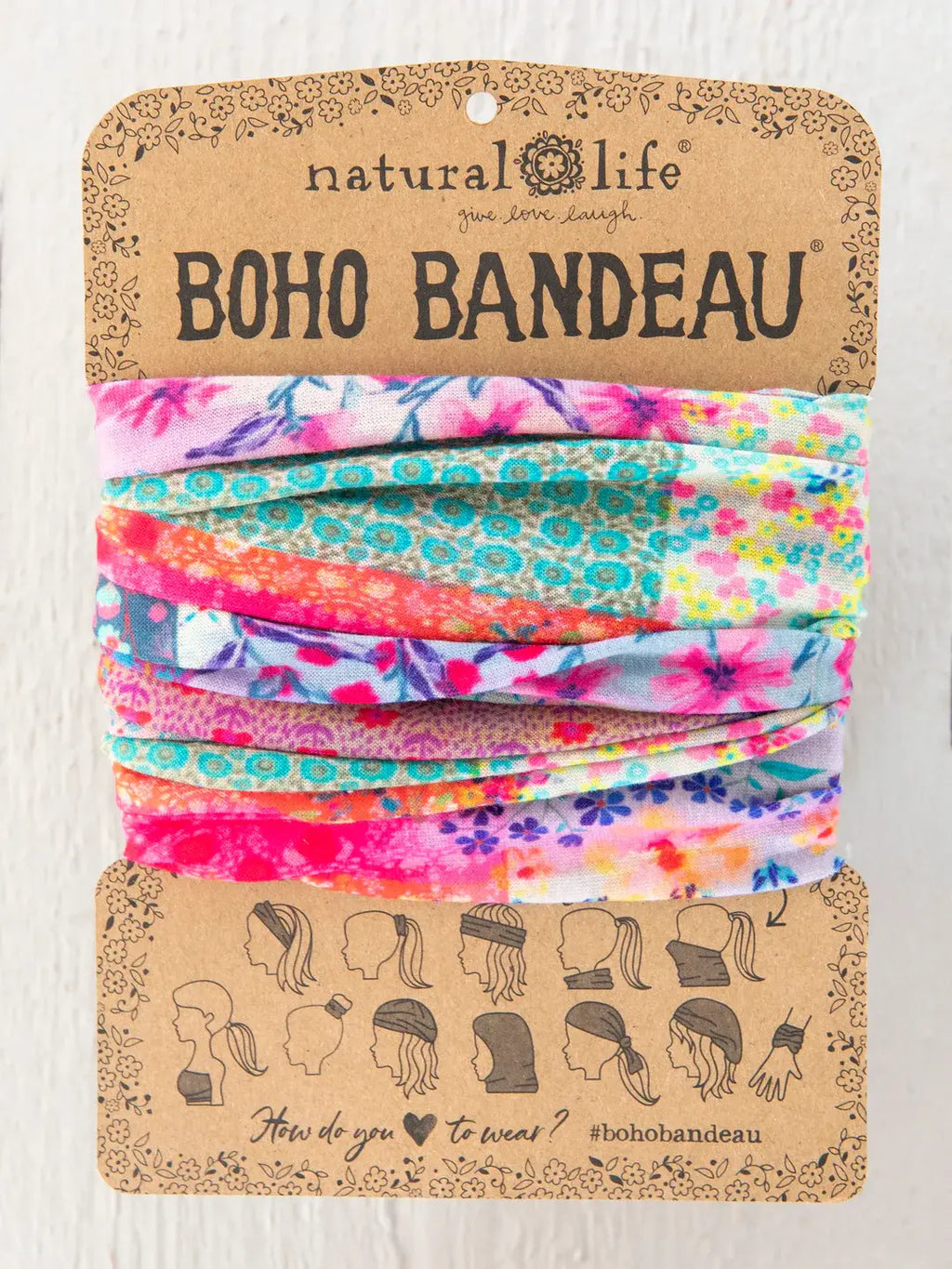 Boho Bandeau Pink Watercolour Patchwork
