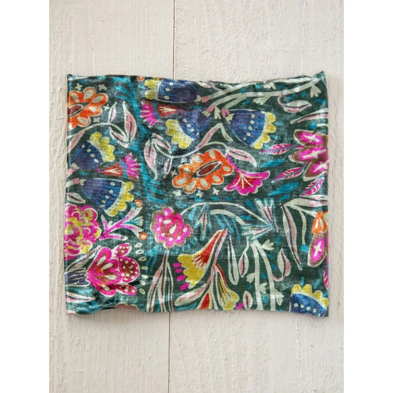 Velvet Boho Bandeau Green Lined Floral