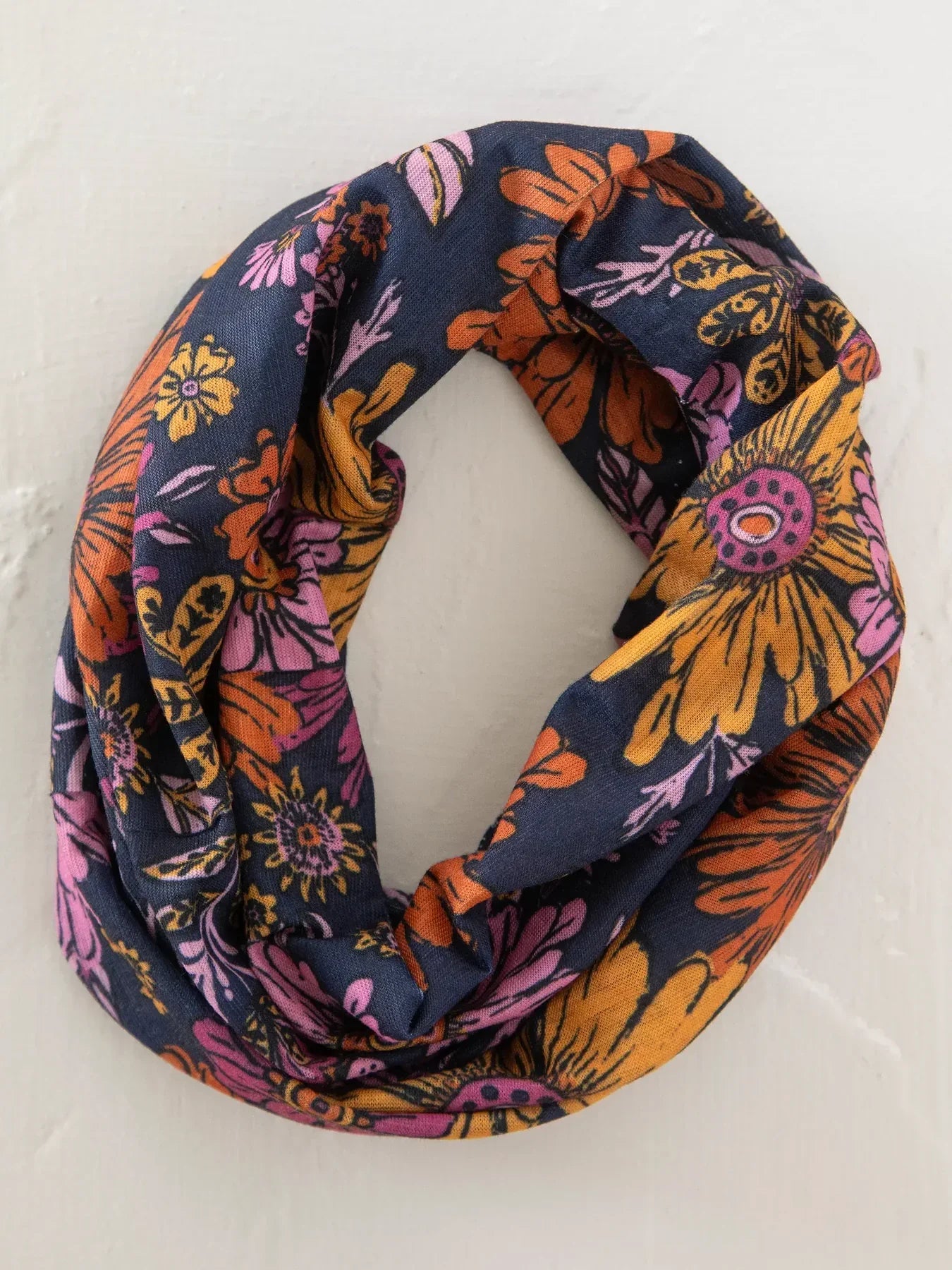 Boho Bandeau Navy Whimsical Daisies