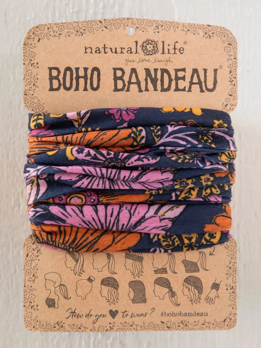 Boho Bandeau Navy Whimsical Daisies