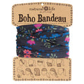 Boho Bandeau Black with Green Ivy