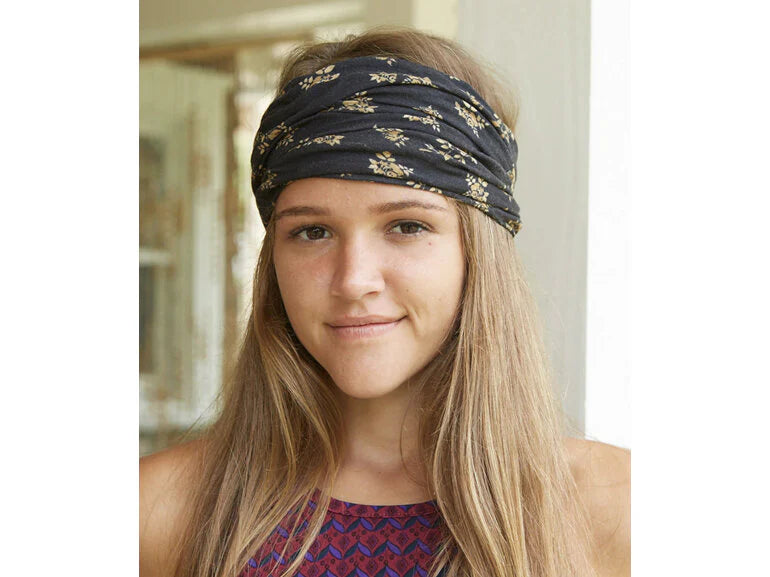Black & Cream Floral Boho Bandeau
