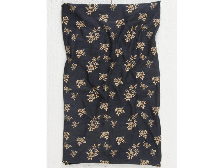 Black & Cream Floral Boho Bandeau