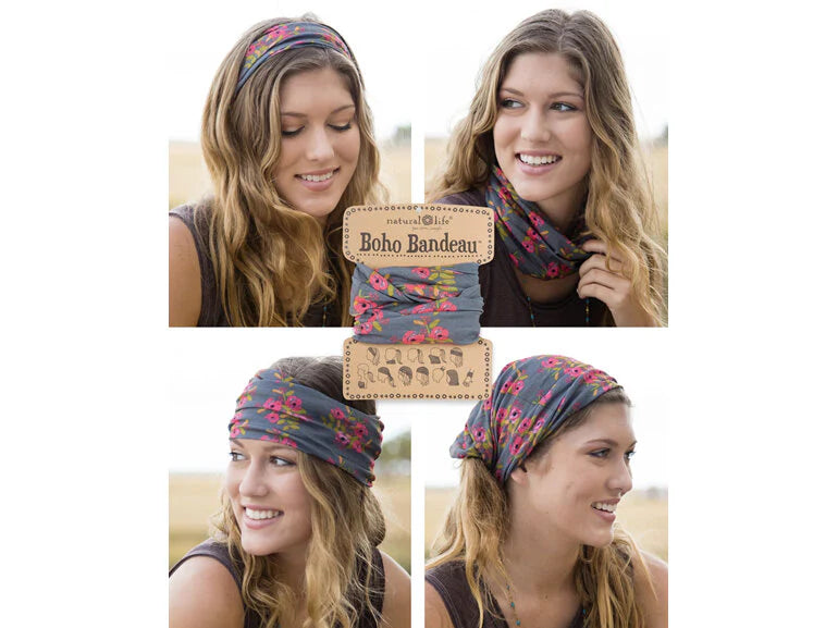 Charcoal Blooms Boho Bandeau