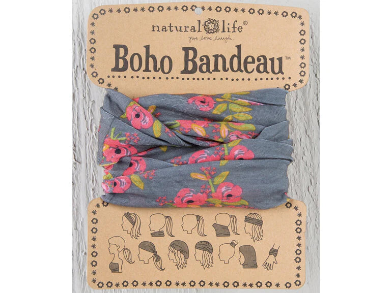 Charcoal Blooms Boho Bandeau