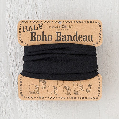 Boho Half Bandeau Solid Black