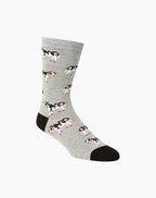 M Daisy Cow Grey Bamboo Sock 7-11