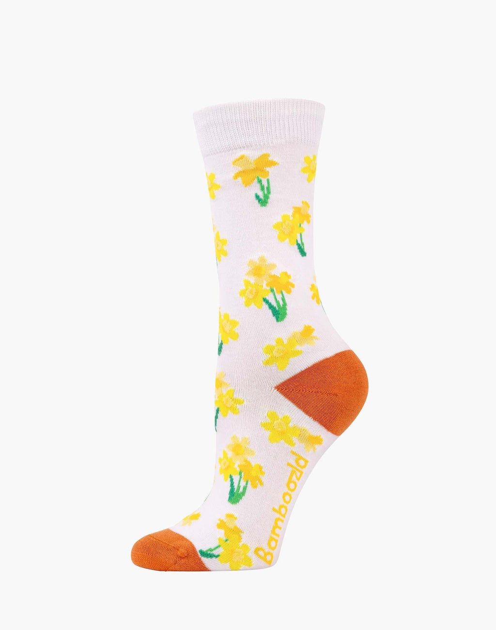 W Daffodils White Bamboo Sock