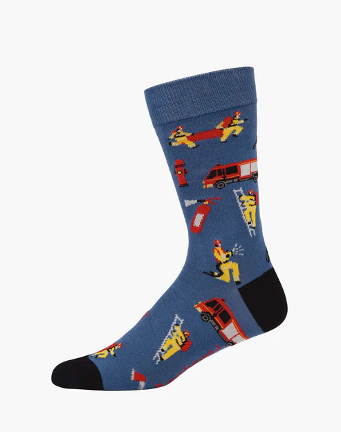 M Fire Fighter Blue Bamboo Sock