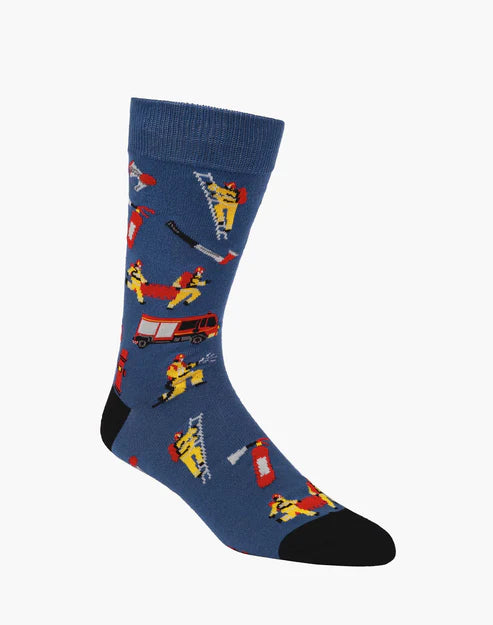 M Fire Fighter Blue Bamboo Sock