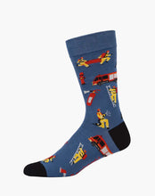Load image into Gallery viewer, M Fire Fighter Blue Bamboo Sock