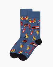 Load image into Gallery viewer, M Fire Fighter Blue Bamboo Sock
