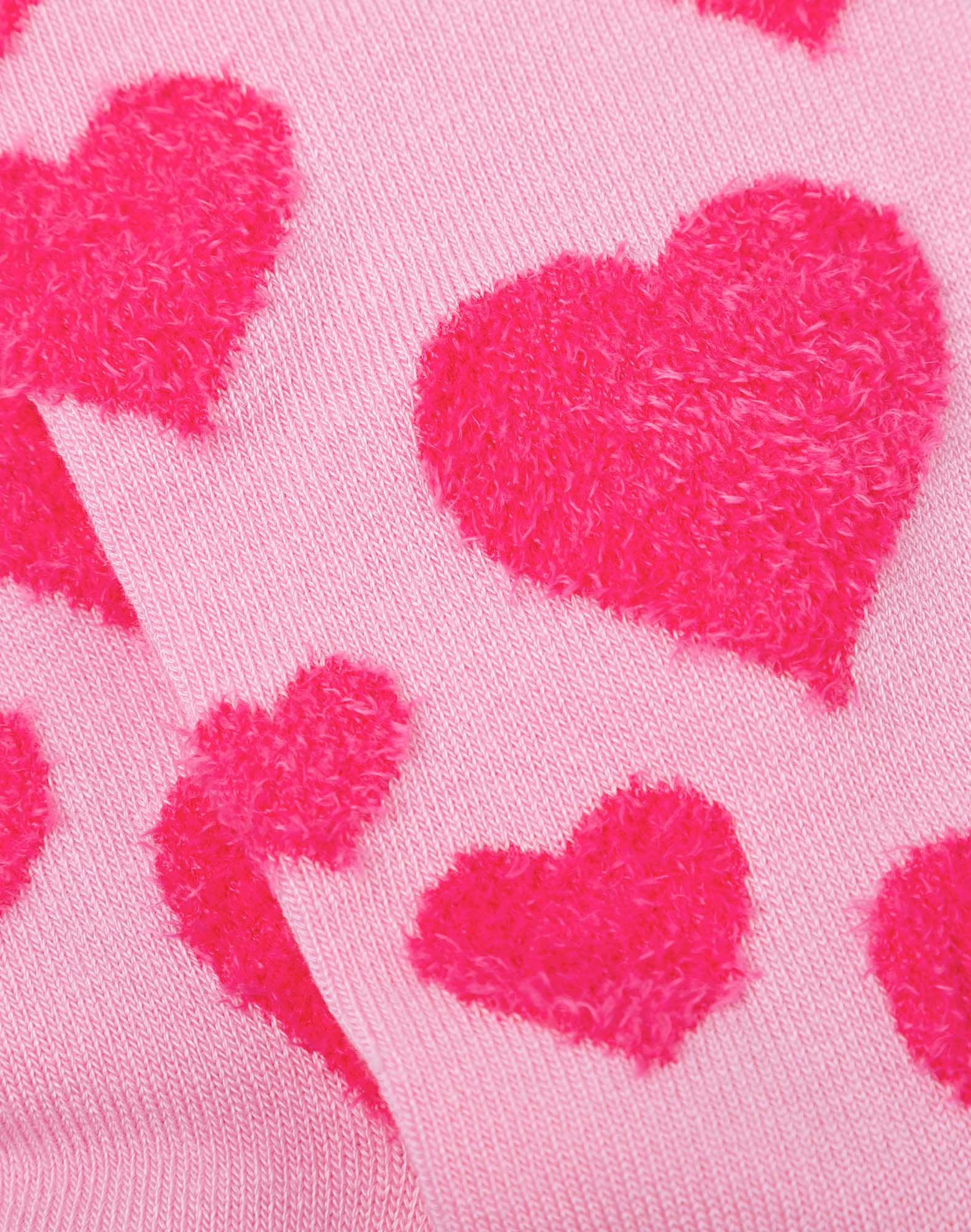 Fluffy Hearts Pink Bamboo Sock