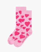 Fluffy Hearts Pink Bamboo Sock
