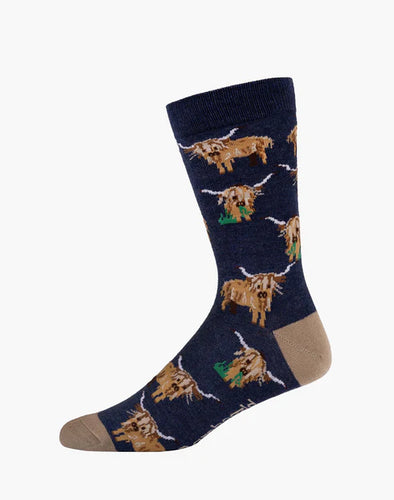 M Hylander Cow Denim Bamboo Sock