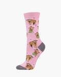 Highland Cow Pink Bamboo Sock