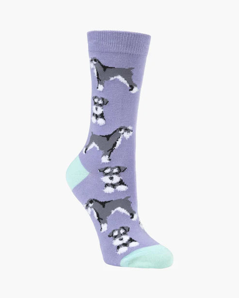 Fluffy Schnauzer Bamboo Sock