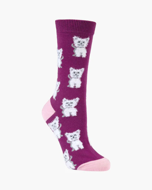 Fluffy Terrier Bamboo Sock